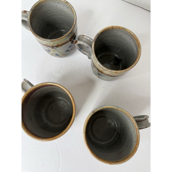 Set Vtg 70’s Jim Laeur Glazed Potter Mugs Pottery Mid Century  stunning - Picture 6 of 9